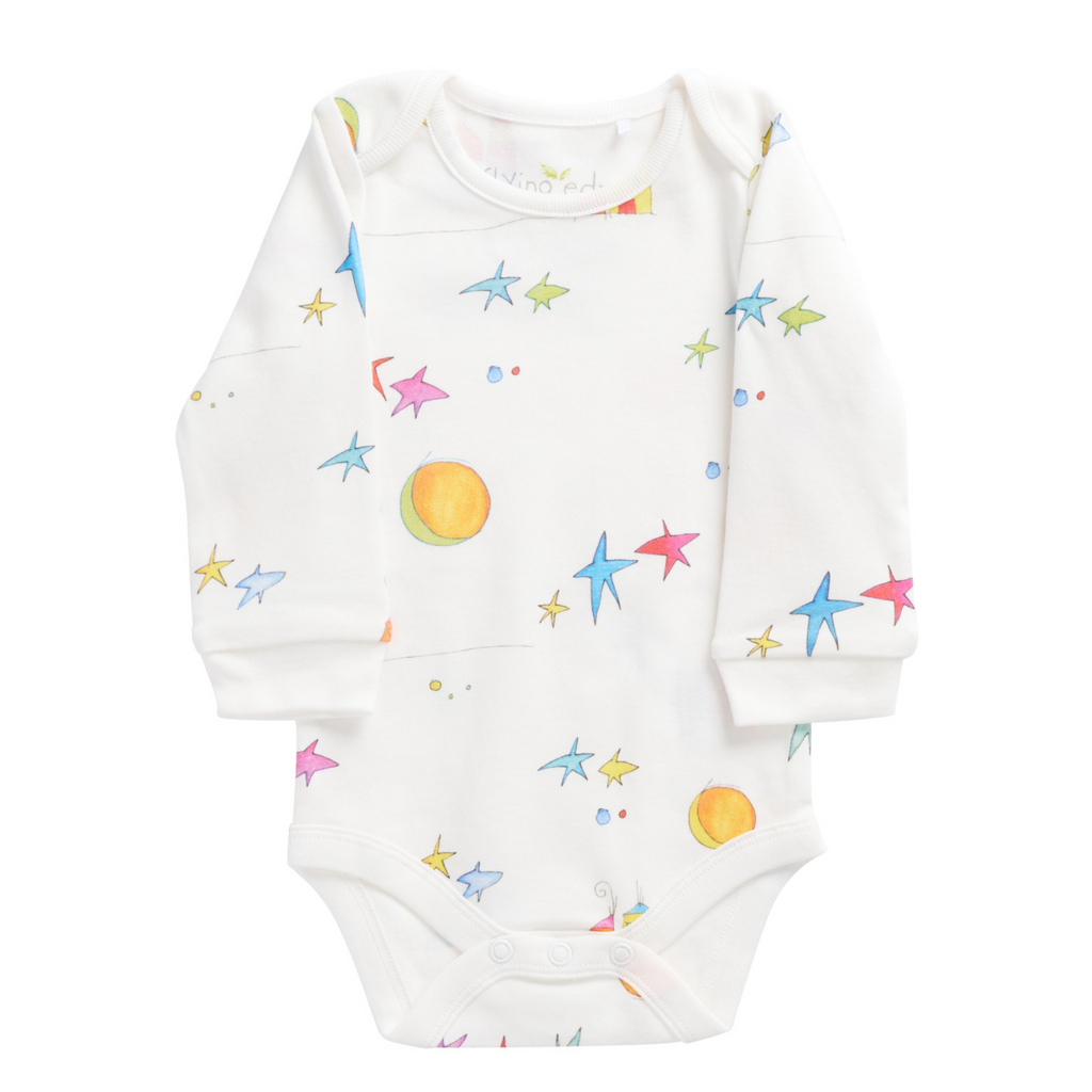 Flying Edna x From Babies with Love all over print organic bodysuit