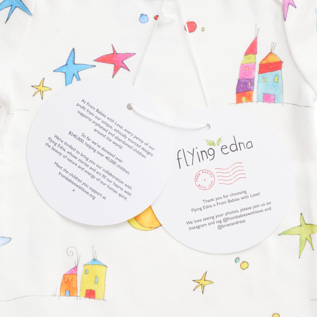 Flying Edna x From Babies with Love organic bodysuit