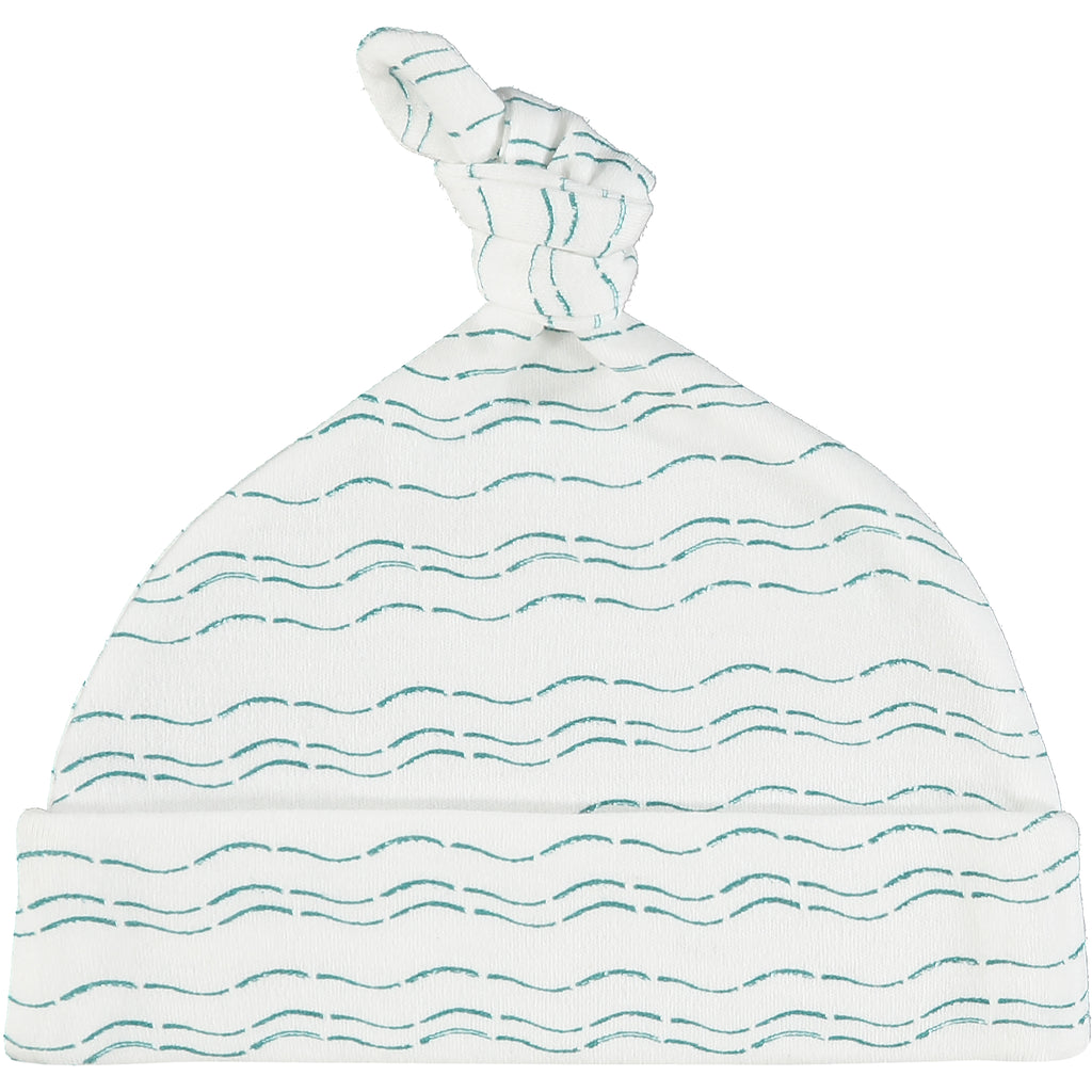 Send love and kindness with our Waves of Joy organic knot hat, a heartfelt and beautiful baby gift. 