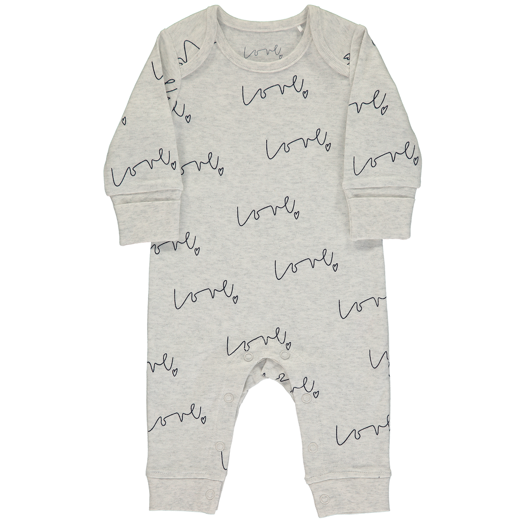 Baby grow - Our love multi-print organic baby grow is made with luxuriously soft organic cotton; give the gift of love!