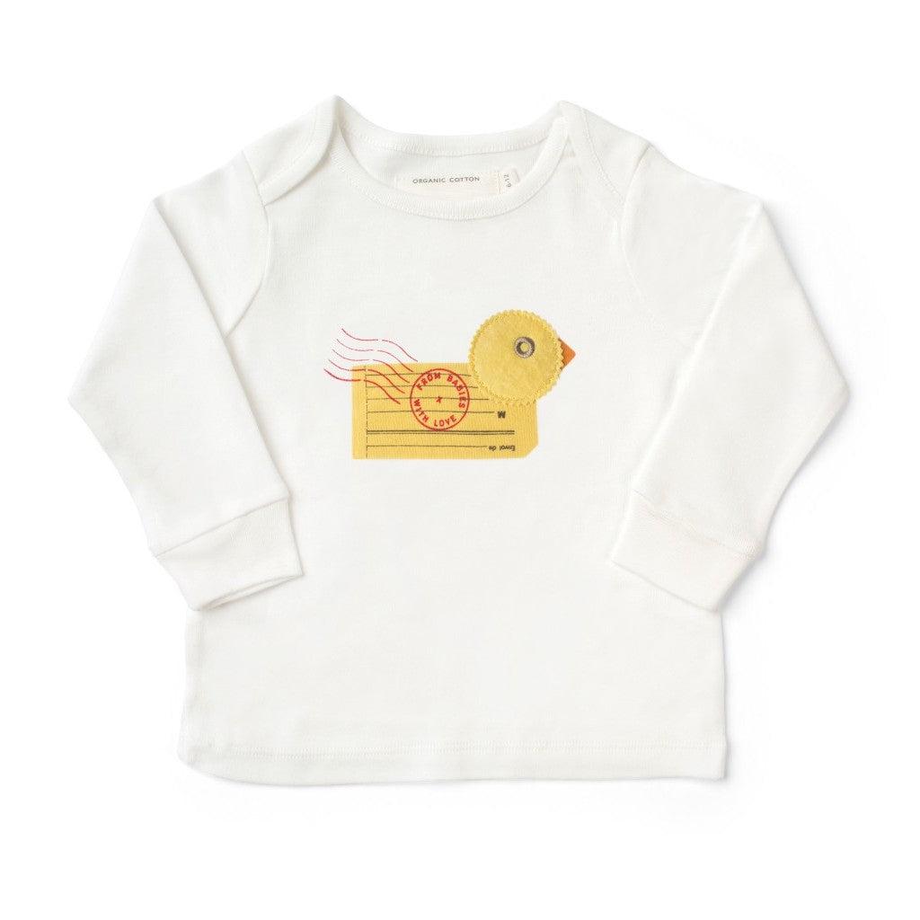 Duck T-Shirt Made From 100% Organic Cotton. Free Drawstring Gift Bag and Greetings Card with All Profits To Abandoned Children.