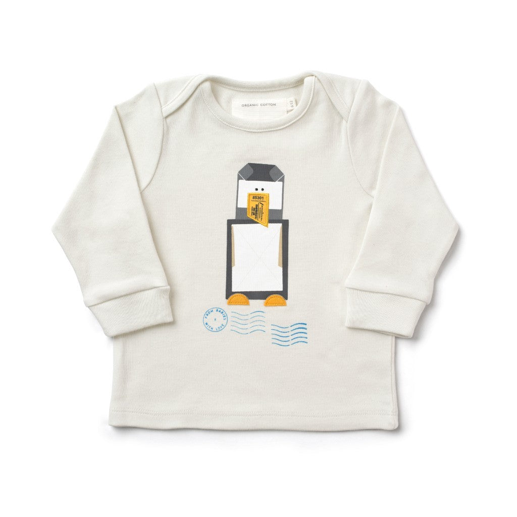 Penguin French Grey T-Shirt Made From 100% Organic Cotton. Free Drawstring Gift Bag and Greetings Card with All Profits To Abandoned Children.