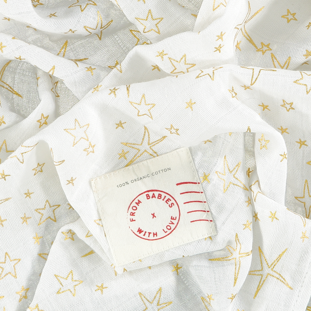 Stellar extra large organic muslin baby blanket From Babies with