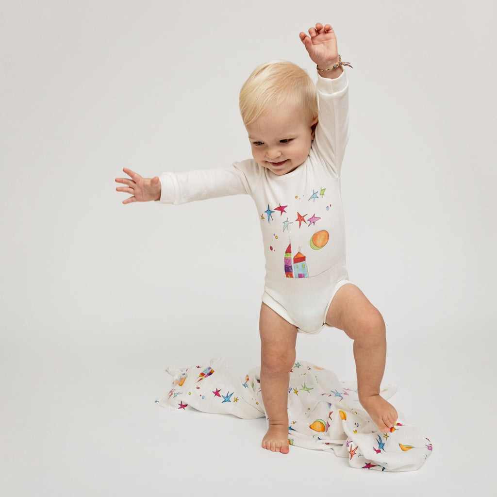 Flying Edna x From Babies with Love organic bodysuit