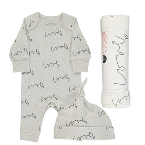 Love organic multi print baby gift set - large natural