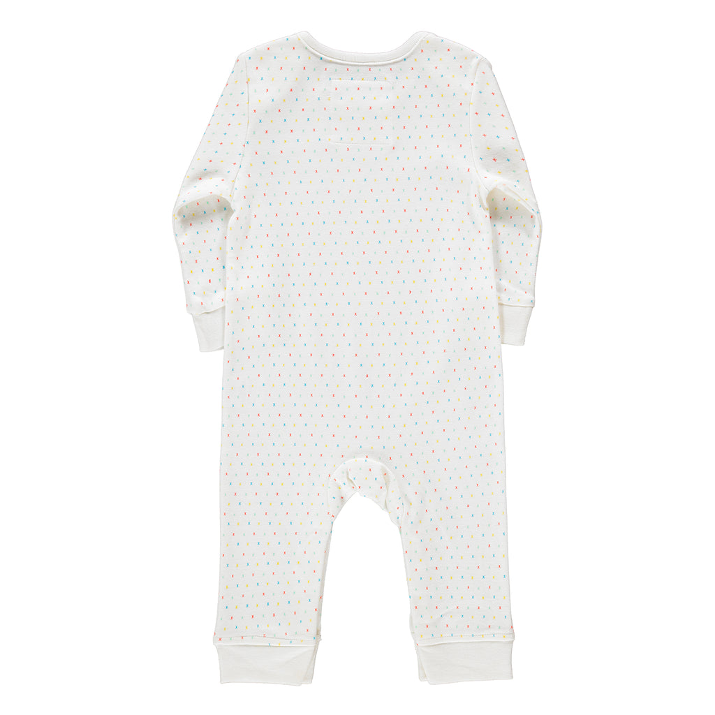 Gender Neutral and Unisex Organic Baby Grow: Baby Romper With Multi-Coloured Kisses Design