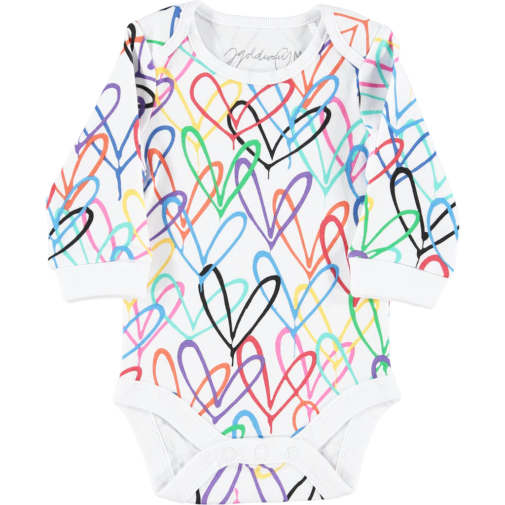 #Lovewall organic all over print bodysuit - James Goldcrown x From Babies with Love