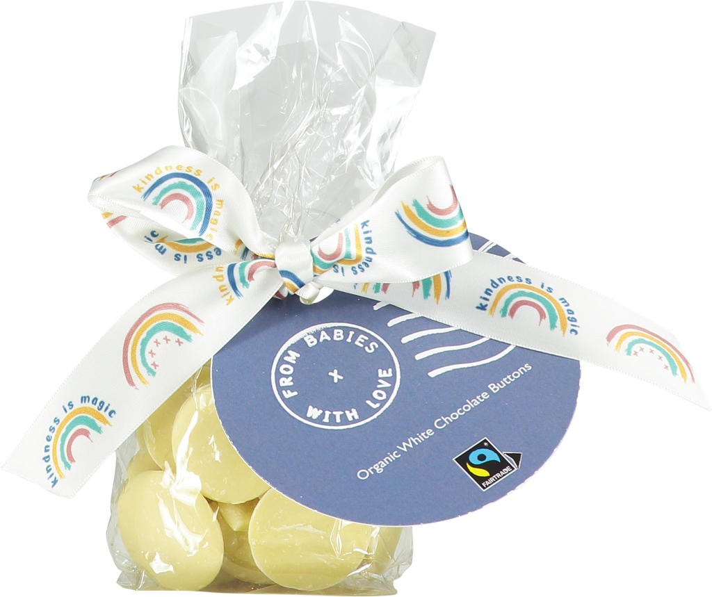 Kindness is Magic organic white chocolate buttons with matching greetings card