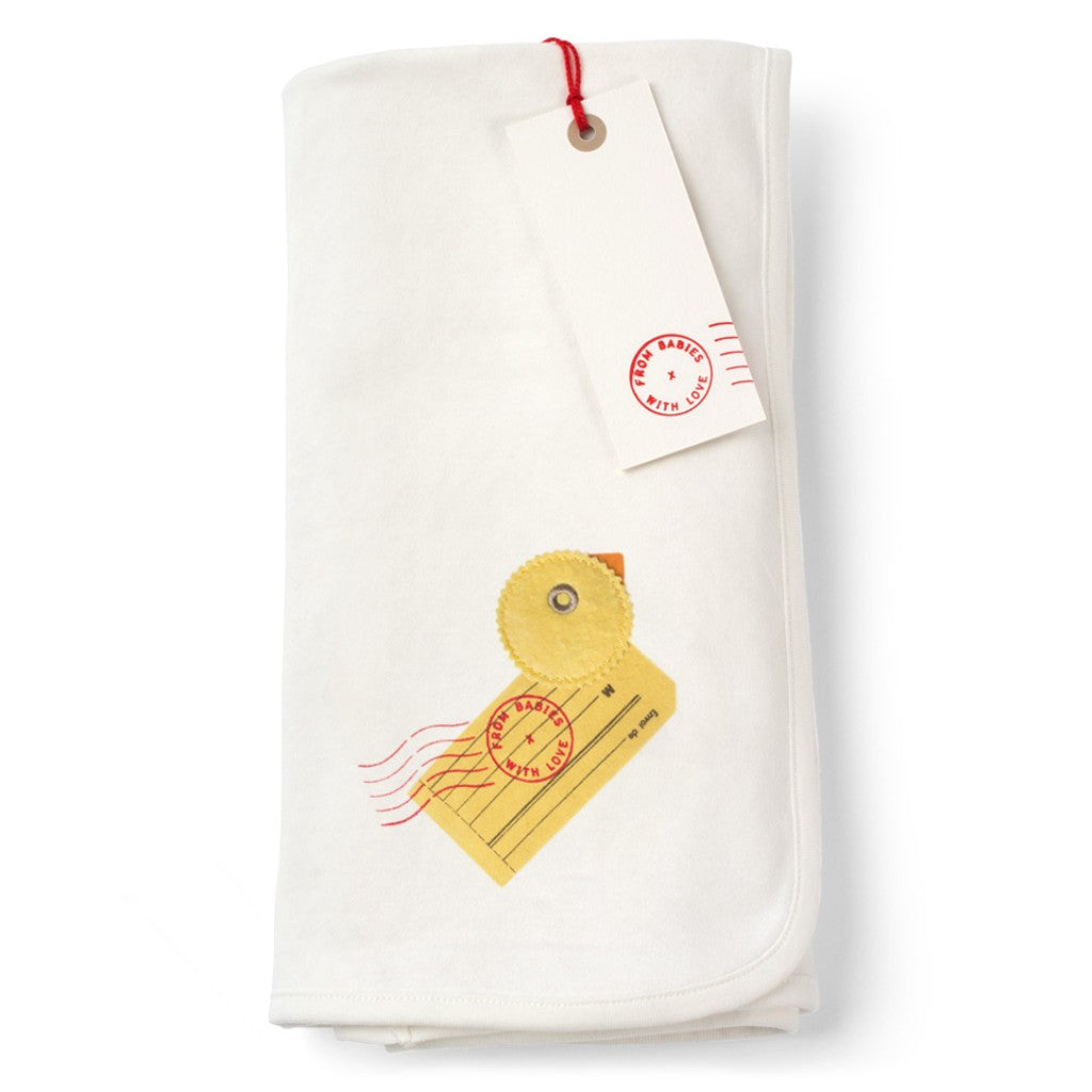 Duck and Kisses Reversible Pram Blanket Made From 100% Organic Cotton. Free Drawstring Gift Bag and Greetings Card with All Profits To Abandoned Children.