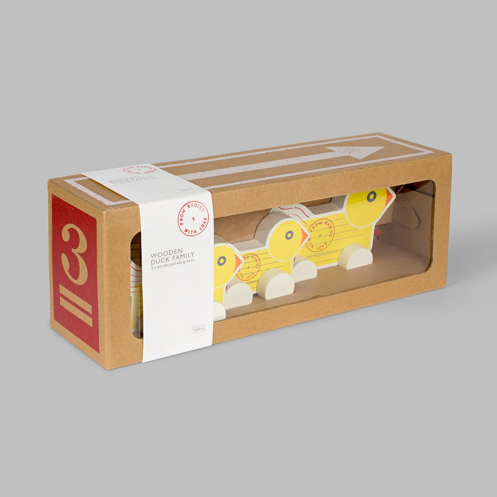 Wooden Toy Pull Along Duck: Traditional Toy Featuring Bright Yellow Duck Character