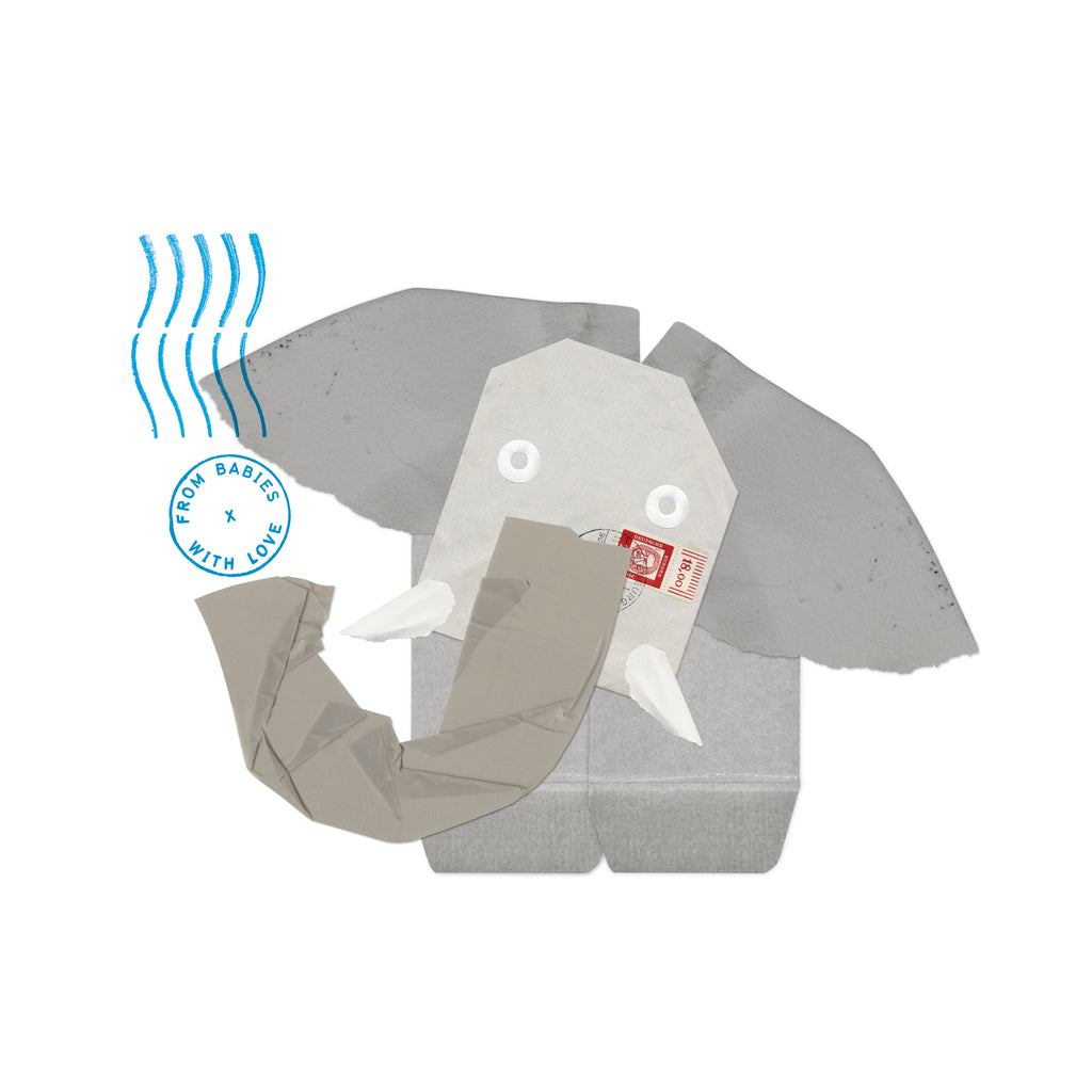 From Babies with Love Elephant Greetings Card Made From Recycled Card