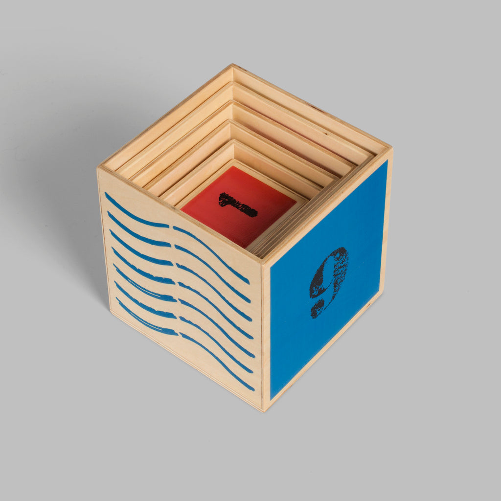 Nautical Nesting Cubes Traditional Wooden Toy Perfect For a First Birthday Gift. Profits Support Orphans Around the World.