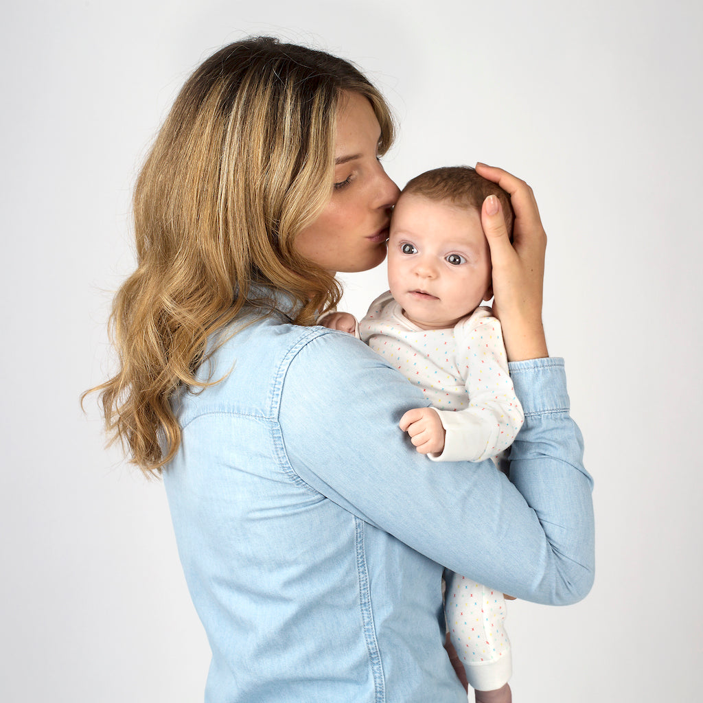 First Kisses organic baby grow