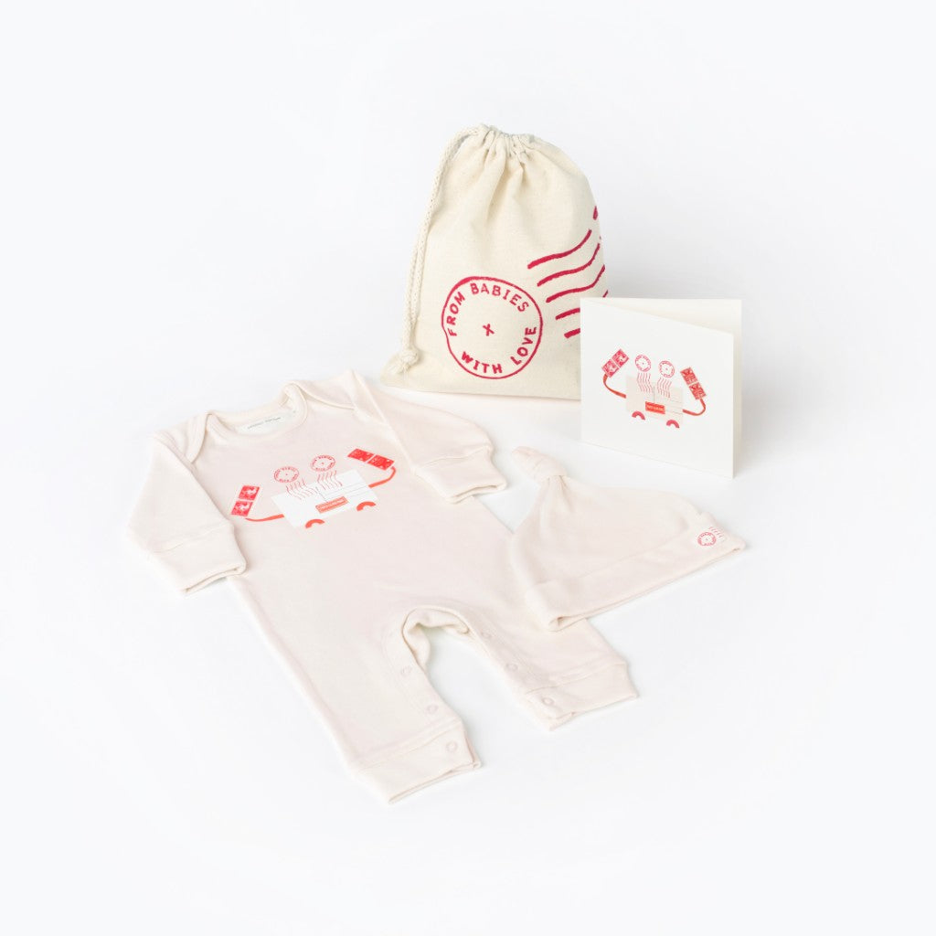 Crab Gift Set Made From 100% Organic Cotton. Free Drawstring Gift Bag and Greetings Card with All Profits To Abandoned Children.