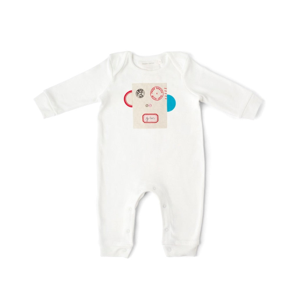 Monkey Baby Grow Made From 100% Organic Cotton. Free Drawstring Gift Bag and Greetings Card with All Profits To Abandoned Children.