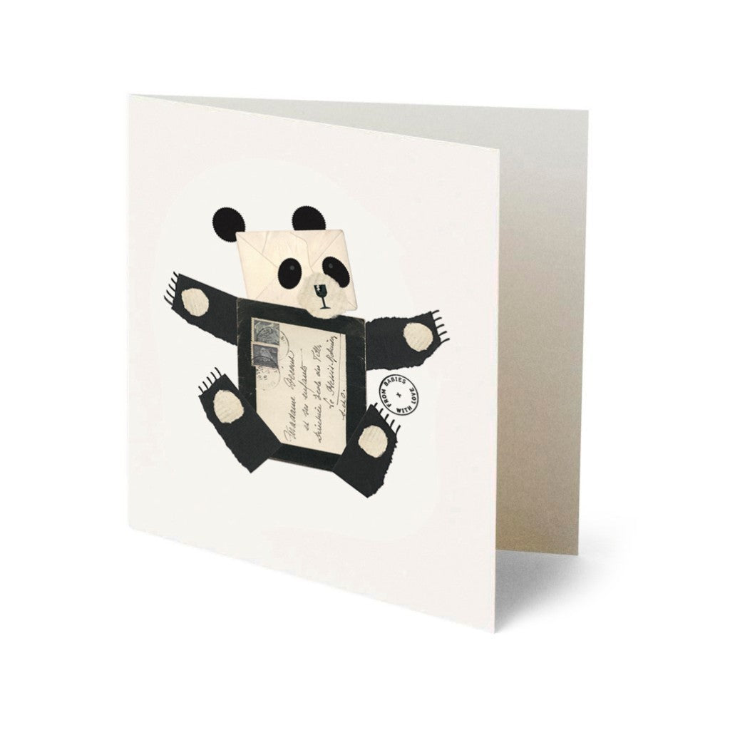 From Babies with Love Panda Greetings Card Made From Recycled Card