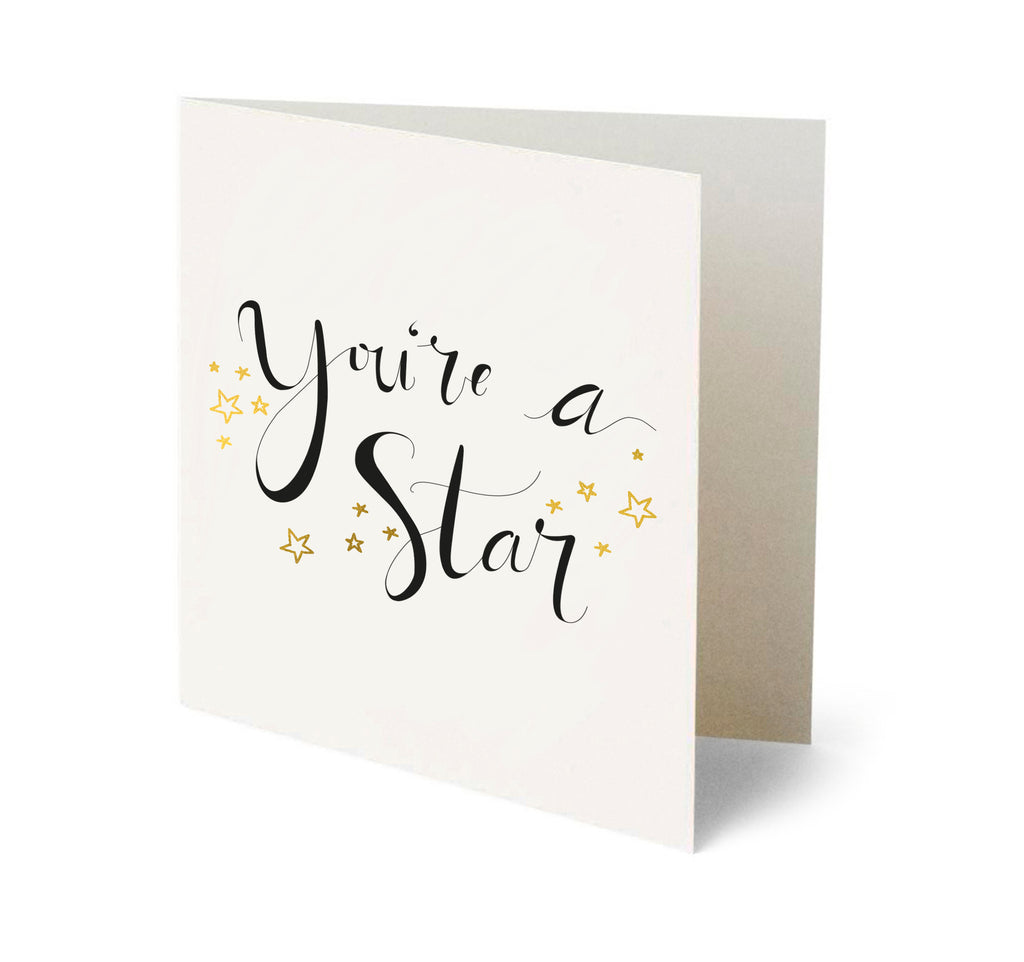 You're a Star organic and Fairtrade milk chocolate mango and matching greetings card
